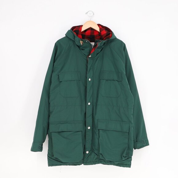 L.L. Bean Other - VINTAGE L.L.BEAN Baxter State Parka Jacket Hunter Green Buffalo Plaid Size L